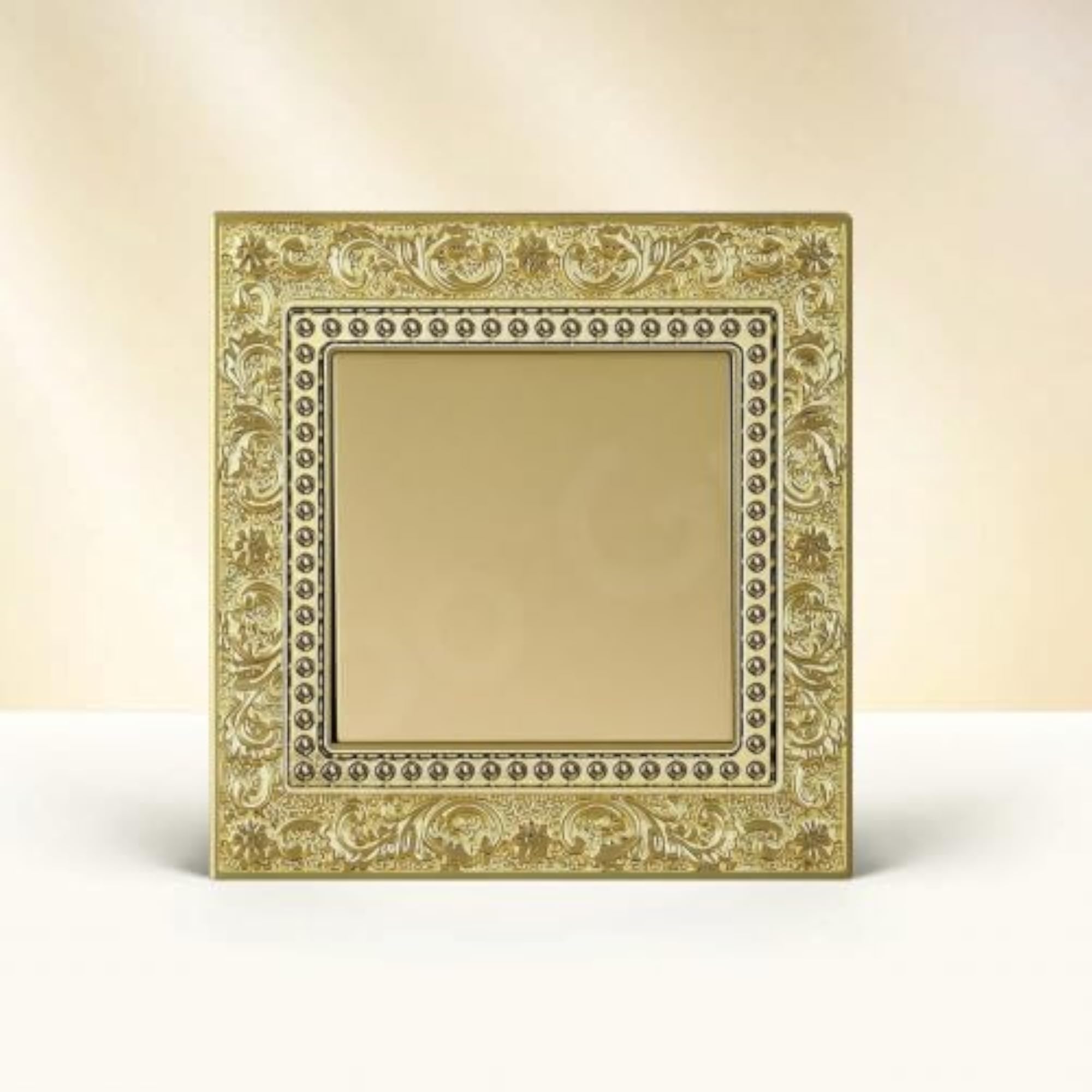 Embossed Switch Plate with Floral Border Gold-Tone